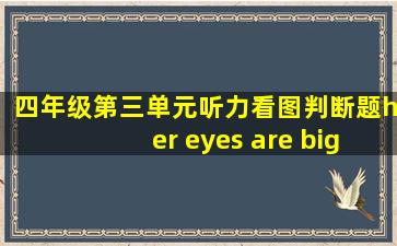 四年级第三单元听力看图判断题her eyes are big